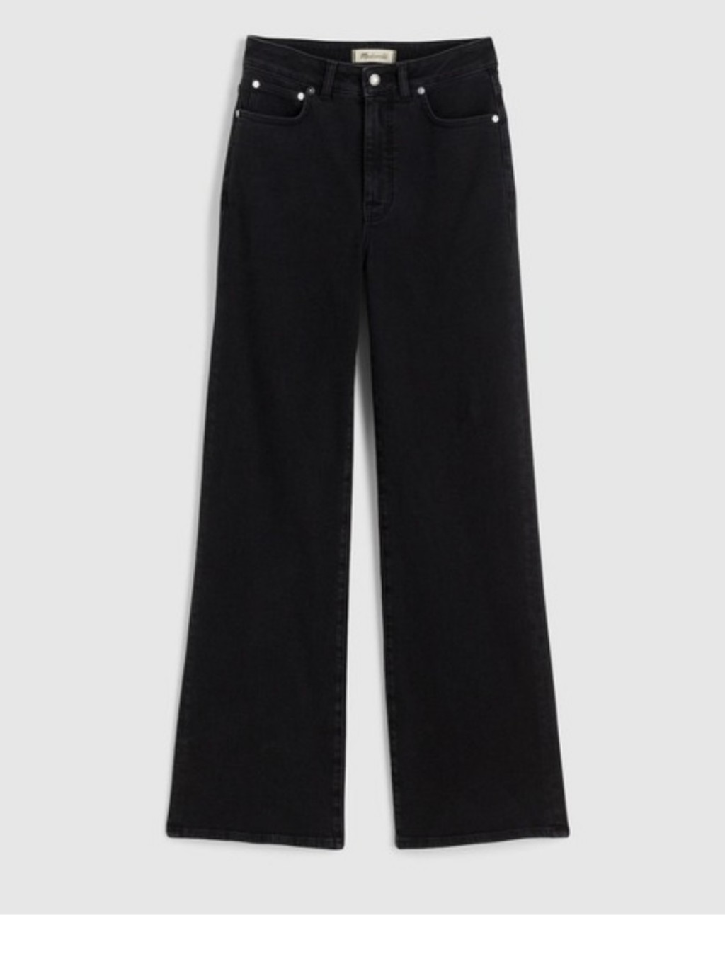 Nwt Madewell The Curvy Wide Leg Jean In Black Frost 26 Nw286